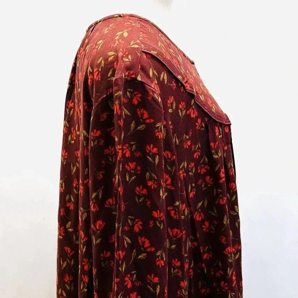 NWT SONOMA Women Long Sleeve Pullover Knee Length Loose Fit Floral Dress Size 2X - Picture 7 of 13